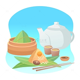 餐桌上美味的米粽