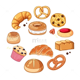 面包糕点手绘