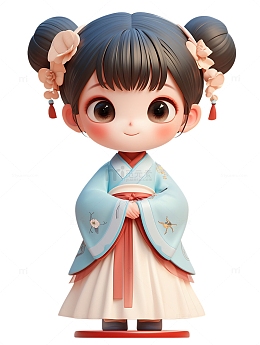 可爱汉服的小女孩