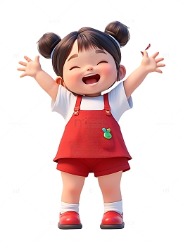 儿童节欢呼的卡通人物