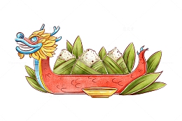 在船里的美味米粽