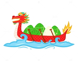 龙舟上的米粽