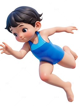 女孩子穿泳衣游泳运动会游泳圈