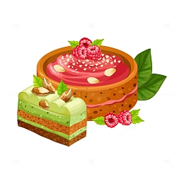 鲜艳多彩的美味蛋糕