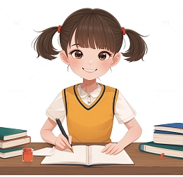 学生写作业海报人物素材