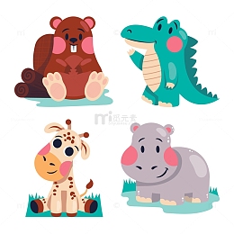 可爱微笑的动物