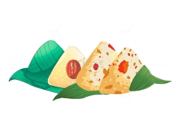 端午节节日糯米粽子粽叶