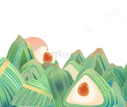 端午节节日粽子山峰丘陵山脉太阳