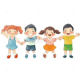 六一儿童节一起玩耍的小朋友