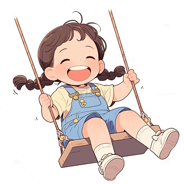 荡秋千玩耍的女孩