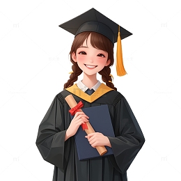 手拿毕业证书的卡通人物素材