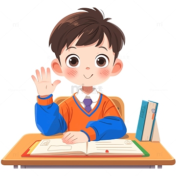 学生听课场景卡通素材