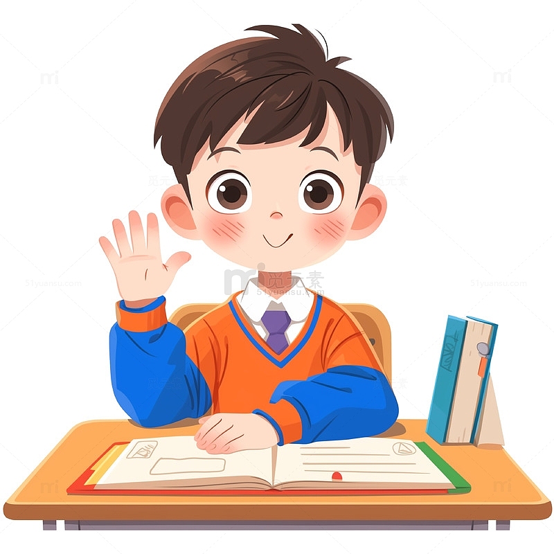 学生听课场景卡通素材