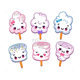 可爱的手绘糖果棉花糖