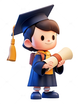 3D毕业生学士装束