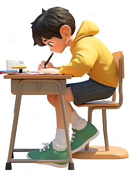高考男生在写试卷做作业