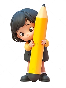学生抱着铅笔高考学习