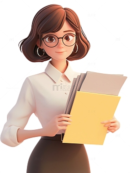 拿着试卷文件的老师办公人员