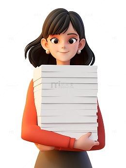 拿着作业试卷文件的老师办公人员