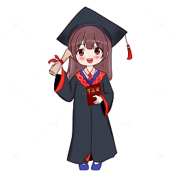 毕业季学士服人物