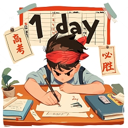 高考倒计时日历卡通人物
