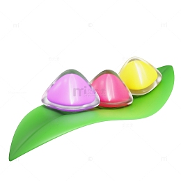 3D立体端午节彩色水晶粽子设计图