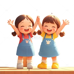 两个可爱阳光女孩