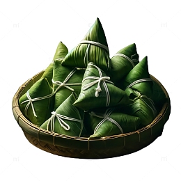 满满一小筐粽子AI摄影图