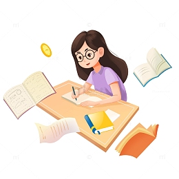 努力学习的学生