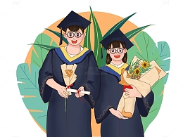 毕业季学生学士服合影毕业典礼我们毕业了
