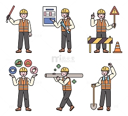 建筑工地工人安全规则设备图标