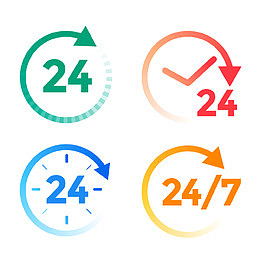 24小时服务图标集