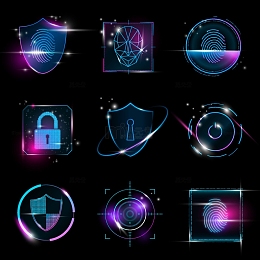 网络安全技术图标组合