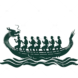 端午节赛龙舟剪影