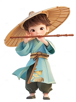 古装吹笛子的汉服男孩2