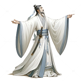 纪念屈原人物卡通插画素材