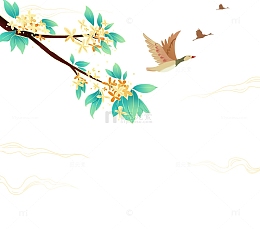 中秋秋季桂花元素