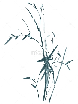 国风水墨画涂鸦竹子竹丛