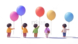 几个小孩拿着气球2