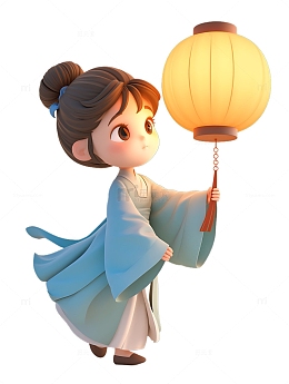 汉服女生灯笼