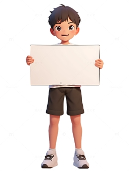 举着牌子白板的小孩子