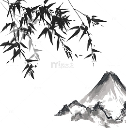 竹子竹叶水墨国风元素
