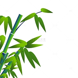 手绘竹枝竹竿竹叶