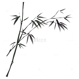 竹枝水墨元素