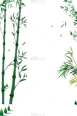 绿色翠竹竹叶边框元素