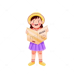 探险小女孩元素