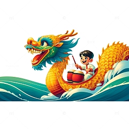 赛龙舟卡通端午素材