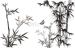 水墨意境国风竹子元素