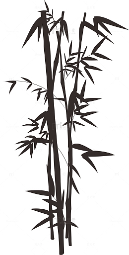 竹子竹叶黑色剪影