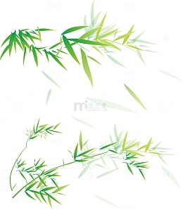清新竹叶竹枝装饰元素